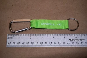 O'Neill Small Surfing Lanyard Green/White w/ Keyring & Carabiner Clip - Picture 1 of 2