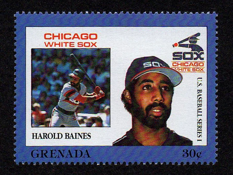 GRENADA, SCOTT # 1668-D, JUGADOR DE BÉISBOL MNH HAROLD BAINES, CHICAGO WHITE SOX Foto 1 de 1