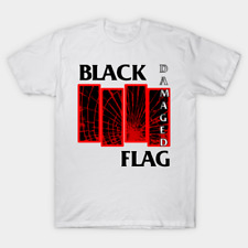 Damaged Black Flag Vintage Unisex Short Sleeve White Cotton T-shirt S-2345XL