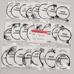 Black Wire Fishing Leaders - 24" 30lb AFW Surflon, Rosco Snaps Bulk Resale Lot - Bild 1 von 4