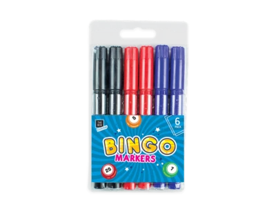 72 x Bingo Markers Dabbers Pens Coloured Set Black Felt Red Blue Tickets Game - Image 1 of 3