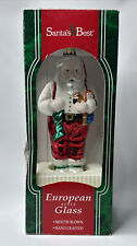 Vintage European Glass Mouth Blown Santa Clause Christmas Ornament 6.25"