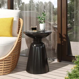 Outdoor side table, black, assembly required, iron - Picture 1 of 6