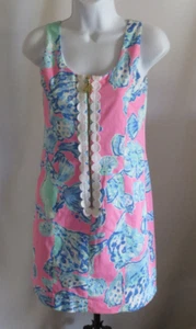 Lilly Pulitzer Dress Extra Small Pink Essie Pout Barefoot Princess Sea Shells 00 - Picture 1 of 5