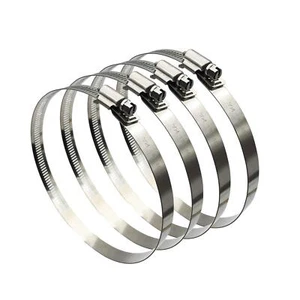 4pcs 6" Adjustable 304 Stainless Steel Duct Clamps Hose Clamp Pipe Clamp Air Duc - Picture 1 of 7