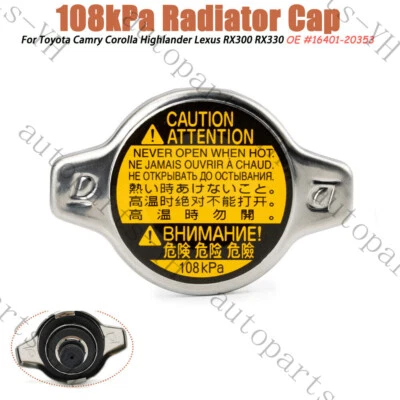Radiator Cap 108kPa for Toyota Camry Corolla Highlander Matrix Lexus RX300 RX330 Foto 1 de 4