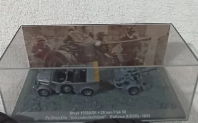 Antico Modellino Carro armato vintage Steyr 1500A/01. 20 mm. Flak 38 Pz. Gren. - Immagine 1 di 4