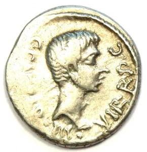 Octavian Augustus AR Denarius Silver Roman Coin 44-27 BC - XF (EF) / AU - Picture 1 of 4