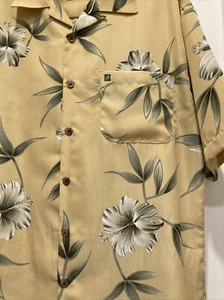 Boardsports USA Short Sleeve Hawaiian Button Down Shirt Yellow Floral SZ M - Picture 1 of 9