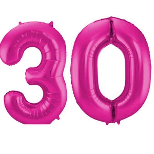 Folienballon 86 cm PINK Zahl 30 Zahlenballon Luftballon Geburtstag Helium - Bild 1 von 3
