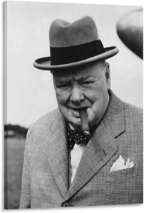 Black and White Poster Winston Churchill Smoke A Cigar Poster Office Decor - Picture 1 of 6