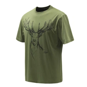 Beretta Deer T-Shirt Green Sage 100% Cotton UK SM / LG Countrywear - Picture 1 of 2