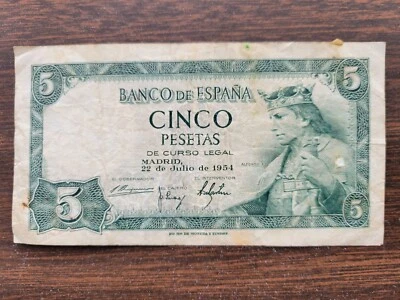 5 banco deLsspana Cinco Presetas De Surso Legal Madrid 1954 - Изображение 1 из 2