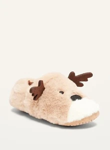 Old Navy Toddler Boys Girls Unisex Critter Slippers Reindeer Size Small (7/8) - Picture 1 of 3