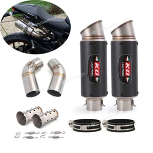 For Ducati Monster 696 695 795 796 1100 Slip On Carbon Muffler Exhaust Mid Pipe - Picture 1 of 17