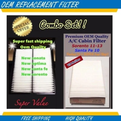 Filtro de aire de motor y cabina para Kia Sorento 2011 2012 2013 AF6124 C36158 Foto 1 de 4