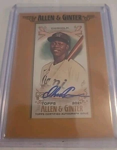 2021 Topps Allen & Ginter Framed Mini Jazz Chisholm RC Star Auto Rookie - Picture 1 of 2