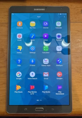 Samsung Galaxy Tab S 8.4 SM-T700 WiFi 16 GB Plateado con Borde Bronce Gran Forma Foto 1 de 3