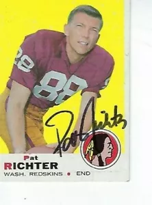 PAT RICHTER SIGNED 1969 TOPPS #180 - WASHINTON REDSKINS - Bild 1 von 1