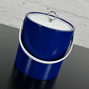 Vintage MCM blauer Eiskübel von Morgan & Company Eiskübelbrigade - Bild 1 von 12