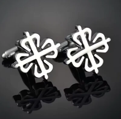 HIGH QUALITY KNOT men’s Cufflink Silver Plated  Wedding IN A GIFT POUCH UK - Image 1 of 4