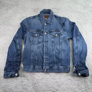 AG Adriano Goldschmied Jacket Mens Medium Blue Denim Trucker Button Up - Picture 1 of 12