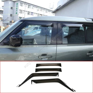 For LR Defender 2020-2023 Black ABS Window Sun Rain Shade Visors Shelter Cover*4 - Picture 1 of 9
