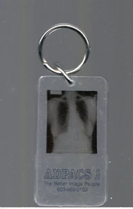 PostcardMiniature Chest X-Ray On "ADPACS IMAGING KEYCHAIN" ** 1 1/4" x 2 1/2" - Picture 1 of 1