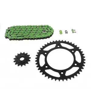 1996-2004 Honda XR400R 400 R Green Chain And Sprocket 15/45 110L - Picture 1 of 4
