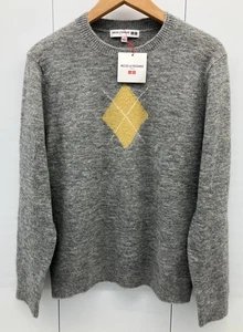 Ines de la Fressange Uniqlo Sweater Womens Small Argyle Alpaca Wool Pullover - Picture 1 of 10