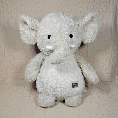 Miniso Elephant Love Plush Gray White 12" Trunk Tusk Black Embroidered Eyes - Image 1 of 3