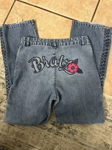 Vintage Y2K Bratz Jeans Braided Logo On The Back Rare - Picture 1 of 5