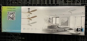 52” Ceiling Fan DC Motor White Remote Control – Energy Saving – Open Box - Picture 1 of 7