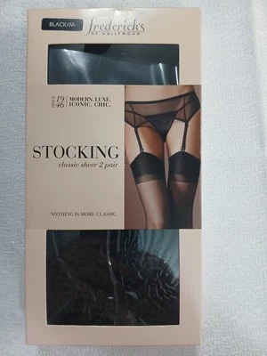 Fredericks of Hollywood Clásico Transparente 2 Pares Negro/M Estilo 1946  Foto 1 de 4