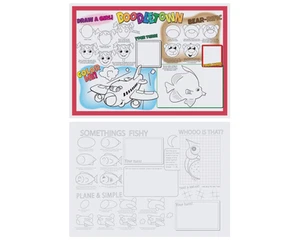 Hoffmaster 2-seitiger Druck Doodle Town Aktivität Tischset 10" L x 14" B | 1000/Koffer - Bild 1 von 3
