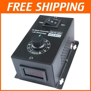 Compact 12-48V PWM DC Motor Controller with Forward/Stop/Reverse Functionality - Picture 1 of 8