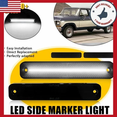 Luz marcadora lateral blanca ahumada delantera/trasera apta para Ford 1973-1979 F-100 150 250 350 Foto 1 de 4