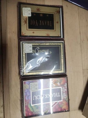 3 Box THANK YOU NOTE CARDS & ENVELOPES  VINTAGE SET  Cards NEW - Image 1 of 3