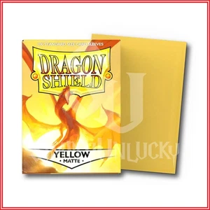 Yellow 100 Matte Dragon Shield Sleeves Standard Size🐉for Pokemon MTG DBS - Picture 1 of 2