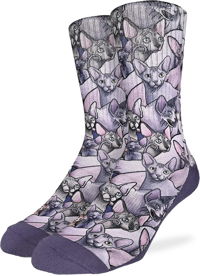 Good Luck Sock Men's Sphynx Cat Socks, Adult, Shoe Size 8-13 - Image 1 of 1