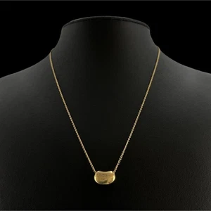 TIFFANY&Co. Necklace Pendant gold K18 Gold Bean VG - Picture 1 of 6