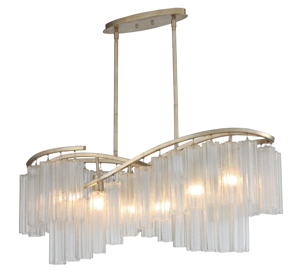 Maxim Lighting Victoria 6 Light Linear Chandelier Golden Silver - 39579WFLGS