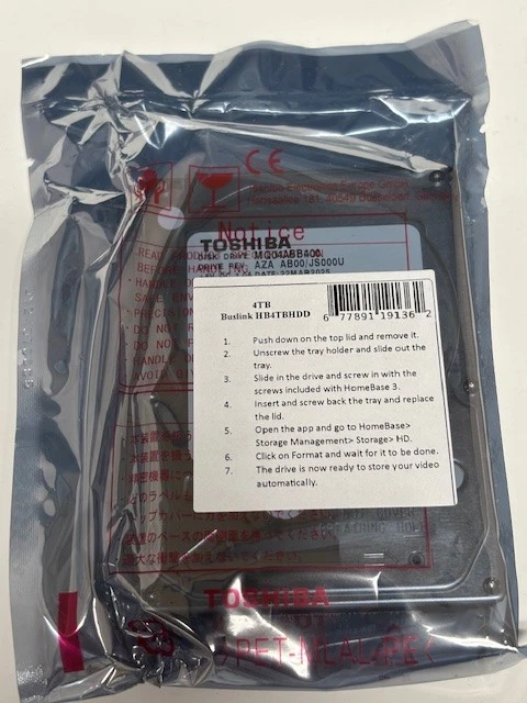 BUSlink HB4TBHDD 4TB HDD Expansion for Eufy HomeBase S380 / HomeBase 3 – New - Image 1 of 4