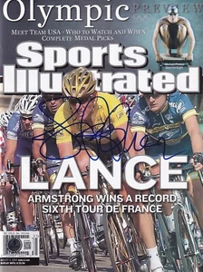 LANCE ARMSTRONG signed (TOUR DE FRANCE) 2004 Sports Illustrated Beckett AE37089 - Picture 1 of 1