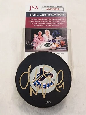 Шайба с автографом Маркуса Наслунда CANUCKS сертификат подлинности JSA - Изображение 1 из 2