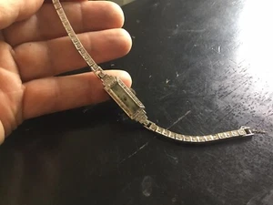 AUTHENTIC 14kt GOLD /platinum/Diamond art deco ladies wrist watch/ bracelet - Picture 1 of 13