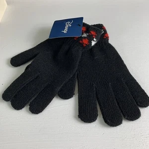 Disney Kids Gloves Black Red White Mickey Mouse Winter Warm Accessory  NEW - Picture 1 of 11