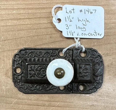1467-Antique Decorative Cast Iron Victorian 19th C. Cupboard Cabinet Latch Cover