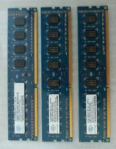 Nanya 6GB (3x2GB) 2Rx8 PC3-10600U NT2GC64B8HCONF-CG Desktop Ram Memomy - Picture 1 of 9