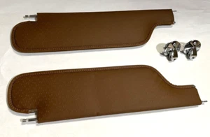 1970 Chevelle & El Camino Sunvisors Black and Sunvisor Mount Kit dark saddle - Picture 1 of 1